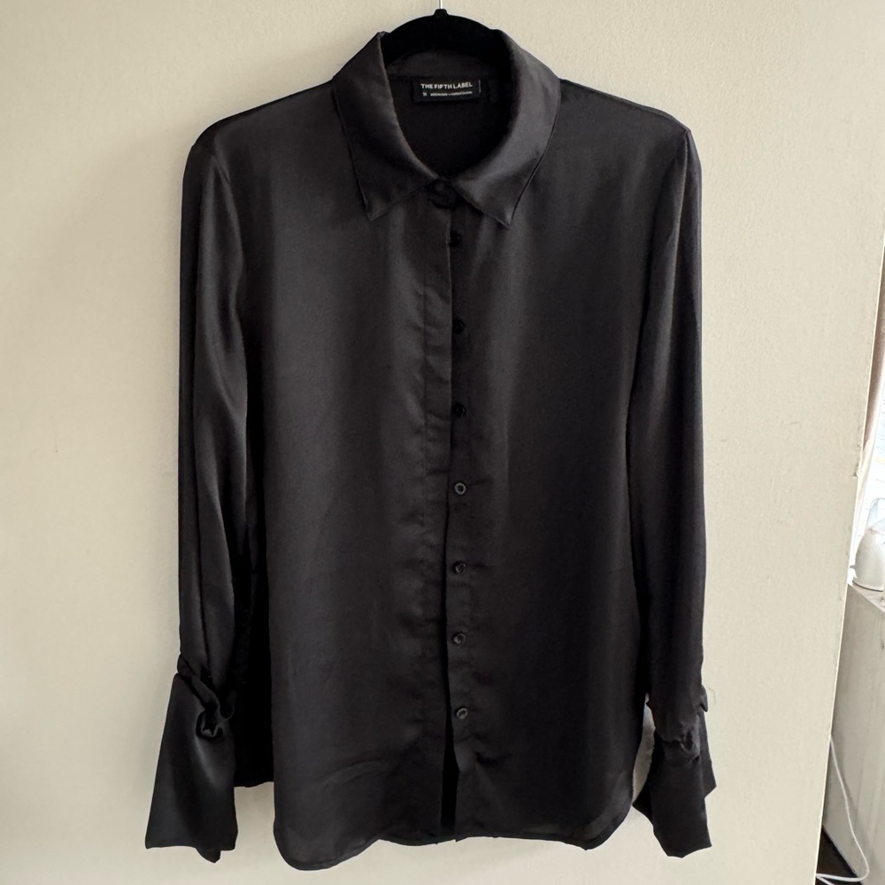 The Fifth Label Black Satin Dress Shirt